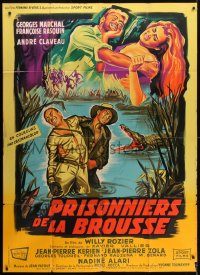 6t929 PRISONERS OF THE CONGO French 1p 1960 Belinsky art of Marchal & Rasquin in savage Africa!