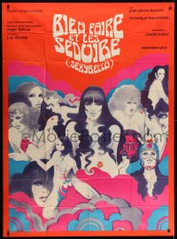 6t949 SEXYRELLA French 1p 1968 wacky Barbarella sex spoof, great montage artwork by H. Manjera!