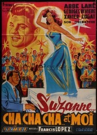 6t964 SUSANNA & ME French 1p 1964 great Belinsky art of sexy Abbe Lane + Xavier Cugat & orchestra!
