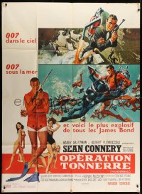 6t975 THUNDERBALL French 1p 1965 McGinnis & McCarthy art of Sean Connery as James Bond 007!