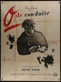 6t998 ZERO DE CONDUITE French 1p R1946 Jean Vigo juvenile delinquent classic, art by Jean Colin!