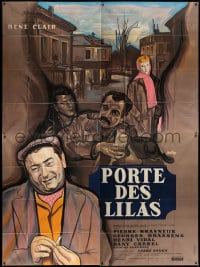 6t689 GATES OF PARIS French 4p 1957 Rene Clair's Porte des Lilas, great Rene Peron artwork, rare!