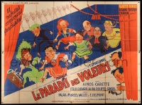 6t691 LE PARADIS DES VOLEURS French 4p 1939 great cartoon art of the top cast, some in drag, rare!