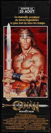 6t728 CONAN THE DESTROYER French door panel 1984 Arnold Schwarzenegger is the most powerful legend!