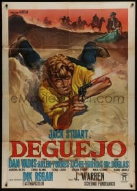 6t217 DEGUEJO Italian 1p 1966 great spaghetti western art of Jack Stuart with gun on ground!