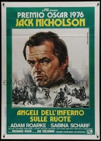 6t237 HELLS ANGELS ON WHEELS Italian 1p R1976 different Piovano art of Jack Nicholson & bikers!