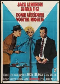 6t241 HOW TO MURDER YOUR WIFE Italian 1p 1965 different art of Jack Lemmon & sexy Virna Lisi!