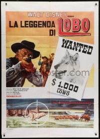 6t255 LEGEND OF LOBO Italian 1p R1970s Walt Disney, different image of wolf on wanted poster!