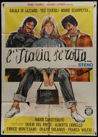 6t256 L'ITALIA S'E ROTTA Italian 1p 1976 Italy Has Broken, Dalila Di Lazzaro between two men!