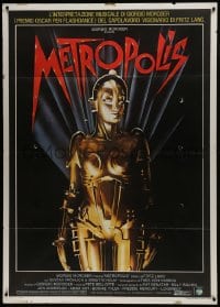 6t264 METROPOLIS Italian 1p R1984 Fritz Lang classic, great Nikosey art of robot Brigitte Helm!