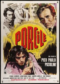 6t276 PIGPEN Italian 1p 1969 Pier Paolo Pasolini's Porcile, cannibalism, different Cesselon art!