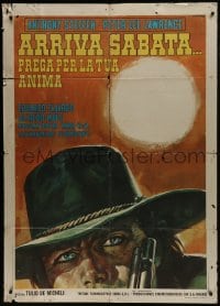 6t286 SABATA THE KILLER Italian 1p 1970 cool spaghetti western art of Steffen by Renato Casaro!