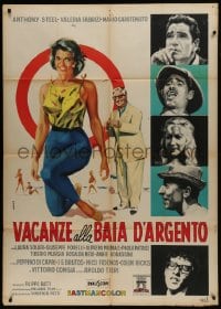 6t312 VACANZE ALLA BAIA D'ARGENTO Italian 1p 1961 Manno art of pretty Valeria Fabrizi & co-stars!
