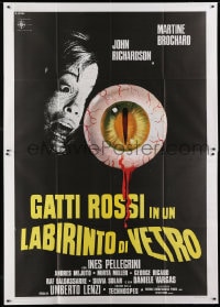 6t349 EYEBALL Italian 2p 1974 Umberto Lenzi, Casaro art creepy bleeding eye & terrified girl!