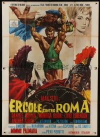 6t361 HERCULES AGAINST ROME Italian 2p 1964 Casaro art of strongman Sergio Ciani vs entire army!