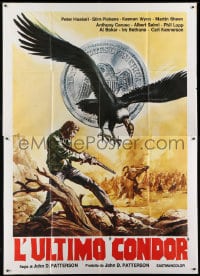 6t367 LEGEND OF EARL DURAND Italian 2p 1974 where his freedom ends the legend begins, cool art!