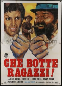 6t384 RETURN OF SHANGHAI JOE Italian 2p 1974 Klaus Kinski, Cheen Lie, wacky spaghetti western art!