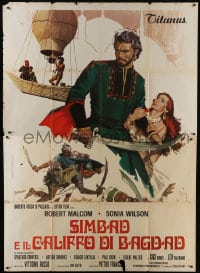 6t387 SINBAD & THE CALIPH OF BAGHDAD Italian 2p 1973 art of hero Robert Malcom & Sonia Wilson!
