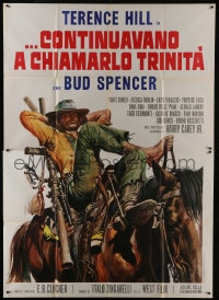 6t394 TRINITY IS STILL MY NAME Italian 2p 1972 cool spaghetti western art of Terence Hill on horse!