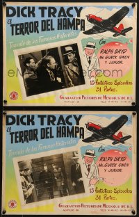 6t109 DICK TRACY VS. CRIME INC. 2 Mexican LCs 1941 Ralph Byrd, Chester Gould detective, very rare!
