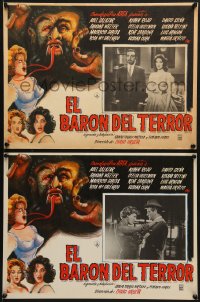 6t110 EL BARON DEL TERROR 2 Mexican LCs 1962 Mexican sci-fi horror, great border art!