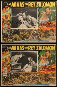 6t095 KING SOLOMON'S MINES 6 Mexican LCs 1950 Deborah Kerr, Stewart Granger, African border art!