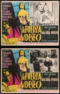 6t114 LA FUERZA DEL DESEO 2 Mexican LCs 1955 Armando Calvo & sexy Rosario Granados, Force of Desire!