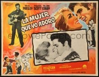 6t164 LOVING YOU Mexican LC 1957 close up of Elvis Presley kissing beautiful Dolores Hart!