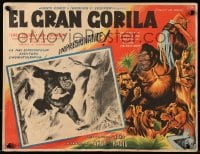 6t165 MIGHTY JOE YOUNG Mexican LC 1949 1st Harryhausen, Widhoff art of ape rescuing Terry Moore!