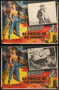 6t088 NAKED SPUR 8 Mexican LCs 1953 James Stewart & sexy Janet Leigh, cool border art!