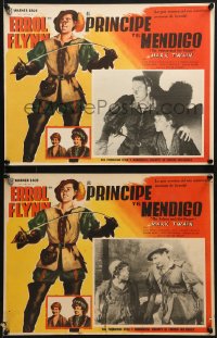 6t089 PRINCE & THE PAUPER 8 Mexican LCs R1950s Errol Flynn & the Mauch Twins, great border art!