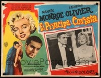 6t172 PRINCE & THE SHOWGIRL Mexican LC 1957 Marilyn Monroe & Laurence Olivier in inset AND border!