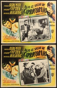 6t119 UNDER CAPRICORN 2 Mexican LCs 1949 Joseph Cotten, pretty Ingrid Bergman, Alfred Hitchcock!
