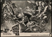 6t004 AROUND THE WORLD UNDER THE SEA pressbook 1966 Lloyd Bridges, great scuba diving fantasy art!