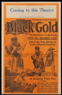 6t007 BLACK GOLD pressbook 1927 exact full-size image of the 14x22 window card, all black cast!
