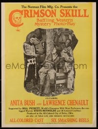 6t013 CRIMSON SKULL pressbook 1921 colored cowboys Anita Bush & Lawrence Chenault, all black!