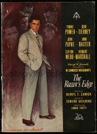 6t039 RAZOR'S EDGE pressbook 1946 Tyrone Power, Gene Tierney, Maugham, great Norman Rockwell art!