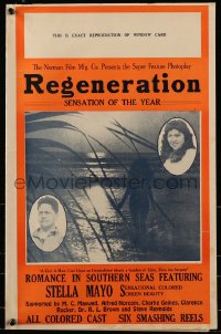 6t040 REGENERATION pressbook 1923 colored beauty Stella Mayo romance at sea with all colored cast!