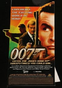 6t069 JAMES BOND video 12x17 standee 2000 Sean Connery, Roger Moore & Pierce Brosnan!