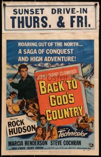 6t419 BACK TO GOD'S COUNTRY WC 1953 Rock Hudson, from the novel by James Oliver Curwood!