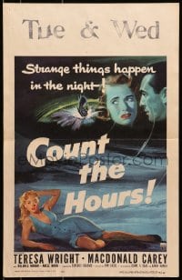 6t453 COUNT THE HOURS WC 1953 Don Siegel, art of sexy bad girl Adele Mara in low-cut dress!