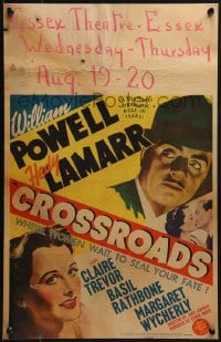 6t456 CROSSROADS WC 1942 great close images of William Powell & sexy Hedy Lamarr, rare!