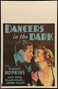 6t457 DANCERS IN THE DARK WC 1932 romantic art of pretty taxi dancer Miriam Hopkins & Jack Oakie!