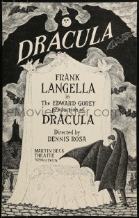6t466 DRACULA stage play WC 1977 cool vampire horror art by producer Edward Gorey!