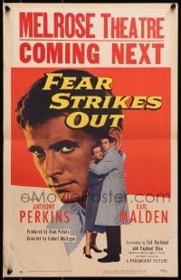 6t477 FEAR STRIKES OUT WC 1957 Anthony Perkins as Boston Red Sox baseball player Jim Piersall!