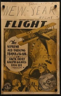 6t478 FLIGHT WC 1929 Frank Capra's supreme all-talking drama of the air, art of bi-planes & stars!