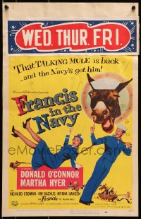 6t483 FRANCIS IN THE NAVY WC 1955 sailor Donald O'Connor & Martha Hyer + talking mule!