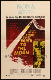 6t484 FROM THE EARTH TO THE MOON WC 1958 Jules Verne's boldest adventure dared by man!