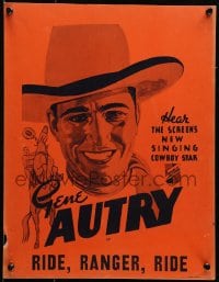 6t488 GENE AUTRY WC 1930s great art, hear the screen's new singing cowboy star, Oh Susanna!