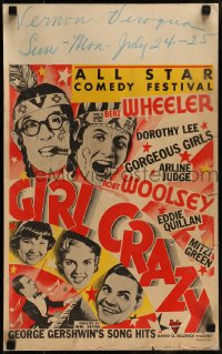 6t490 GIRL CRAZY WC 1932 Wheeler & Woolsey, Dorothy Lee, Arline Judge, all-star comedy festival!
